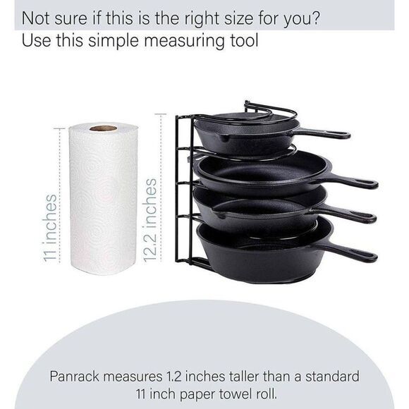 Heavy Duty Pan Organizer, 5 Tier Rack - Holds up to 50 LB -Cast Iron Skillet - Picture 5 of 6